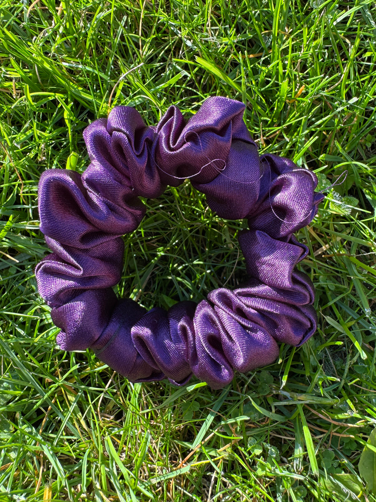Skinny Satin Scrunchie - Royal Purple