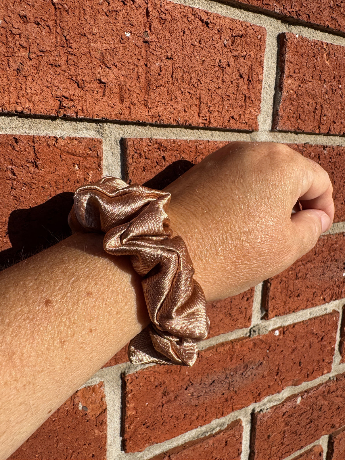 Skinny Satin Scrunchie - Gold
