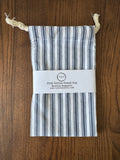 100% Cotton Bread Bag - Navy Ticking