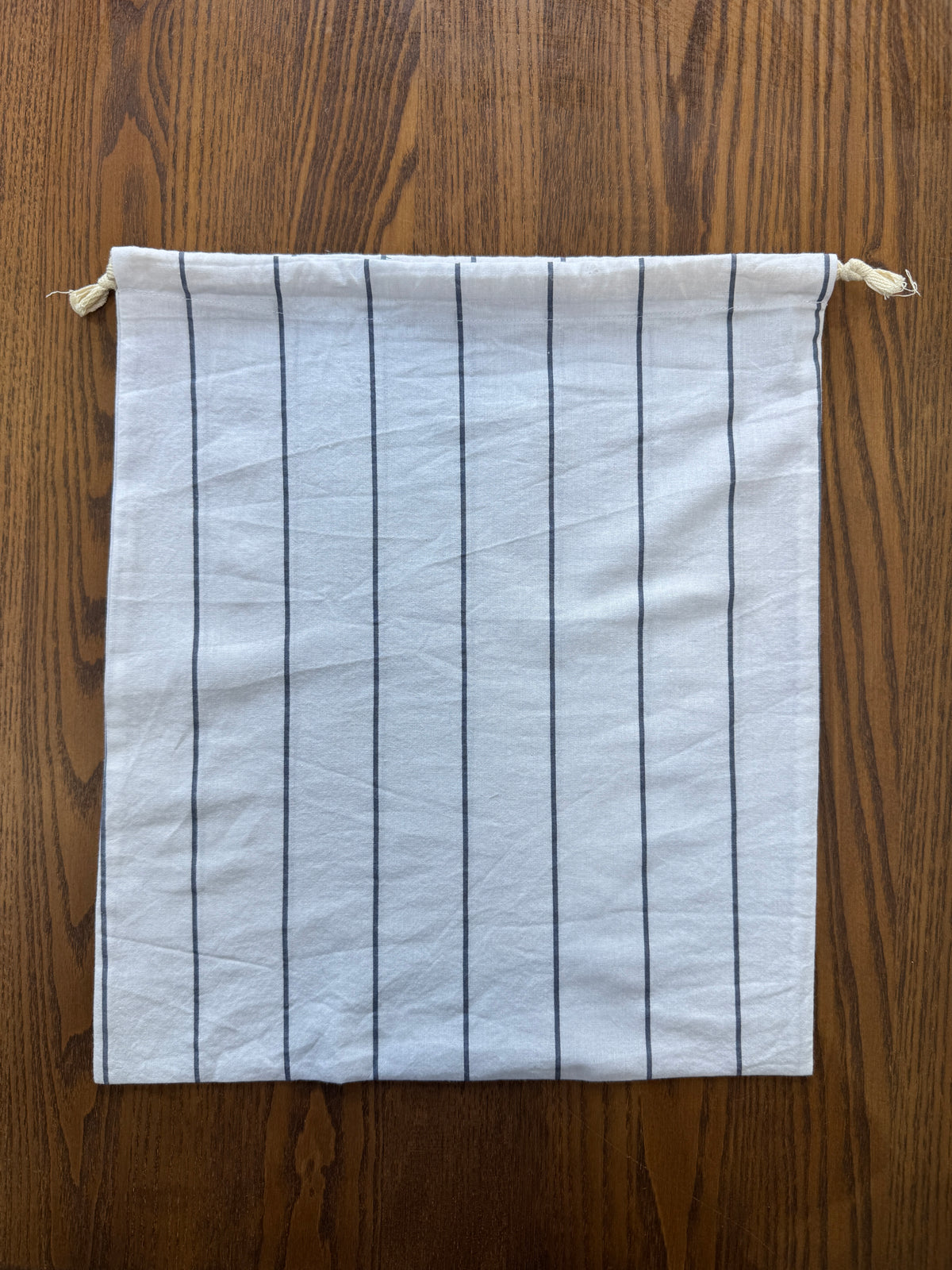 100% Cotton Bread Bag - Navy Skinny Stripe