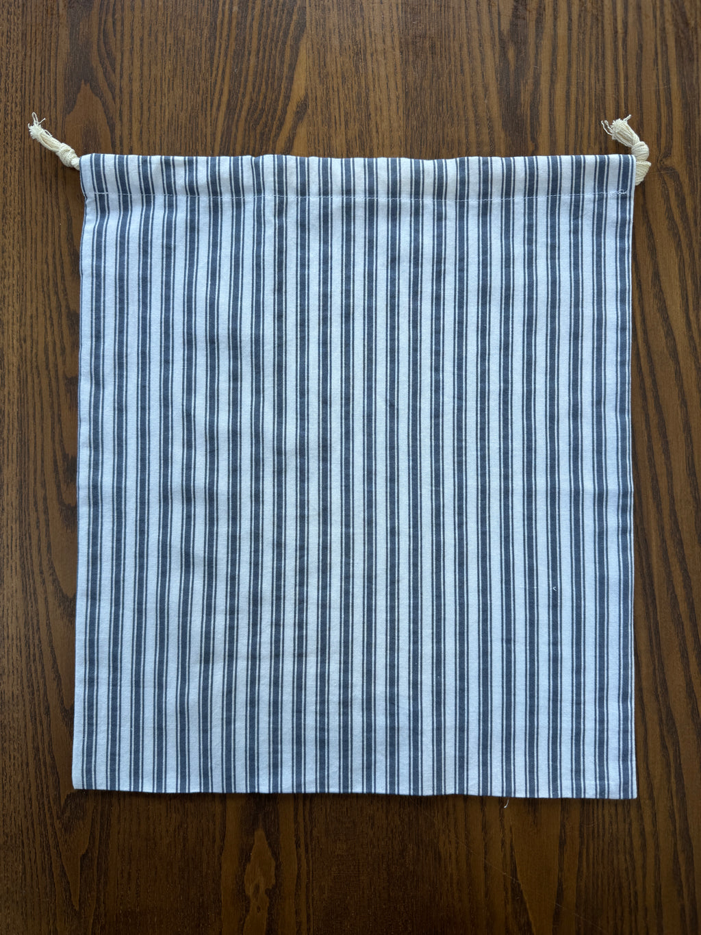 100% Cotton Bread Bag - Navy Ticking