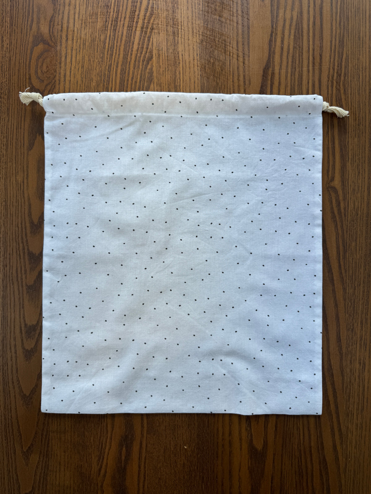 100% Cotton Bread Bag - Black & White Micro Dot