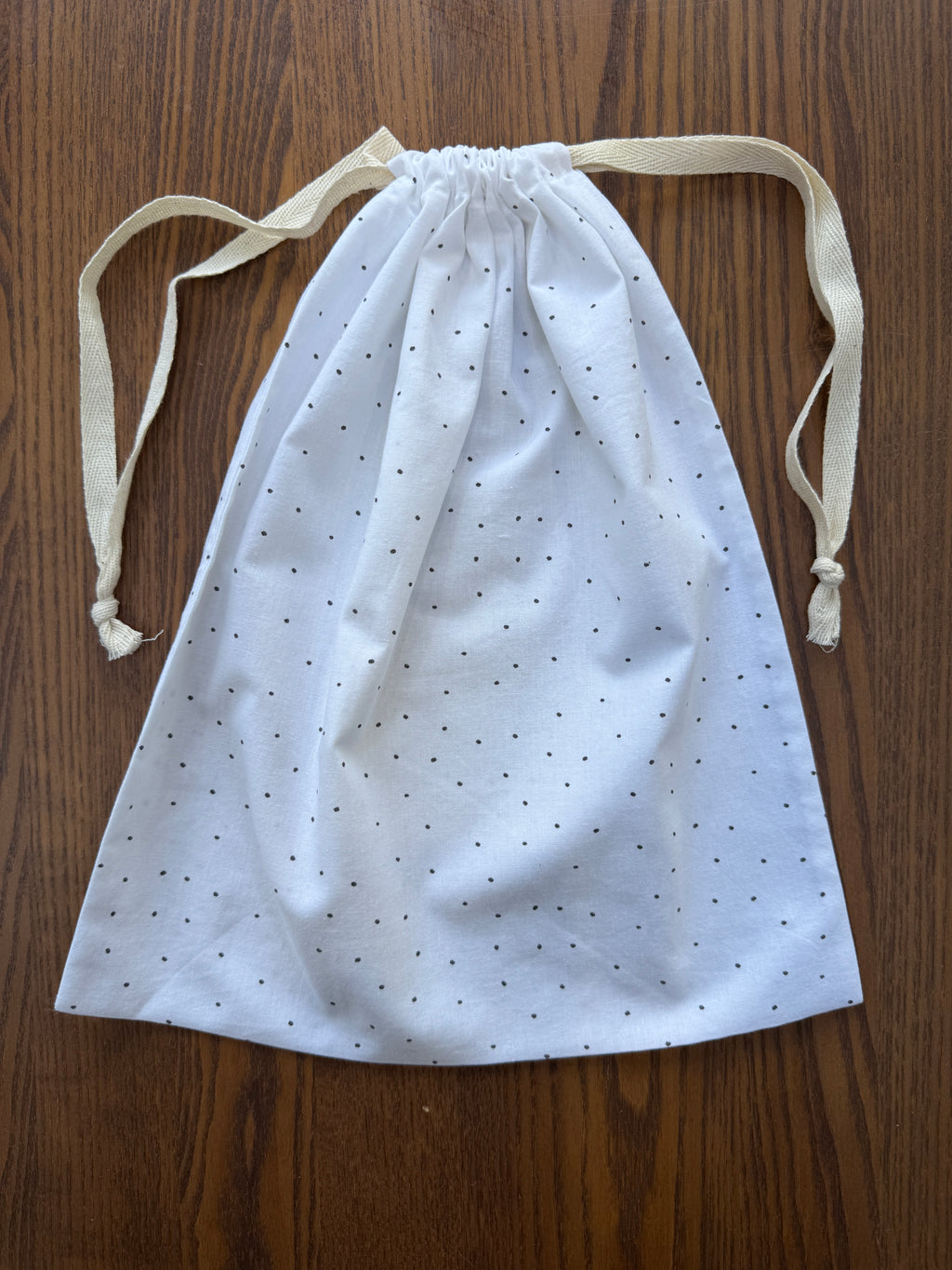 100% Cotton Bread Bag - Black & White Micro Dot
