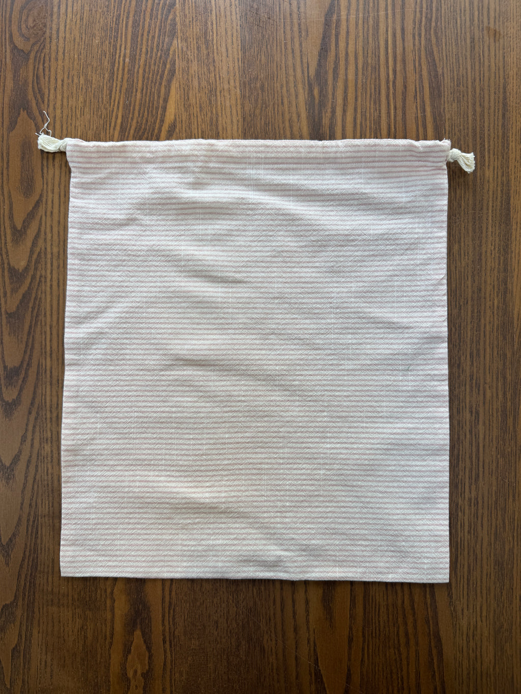100% Cotton Bread Bag - Pink Stripe