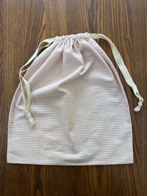 100% Cotton Bread Bag - Pink Stripe