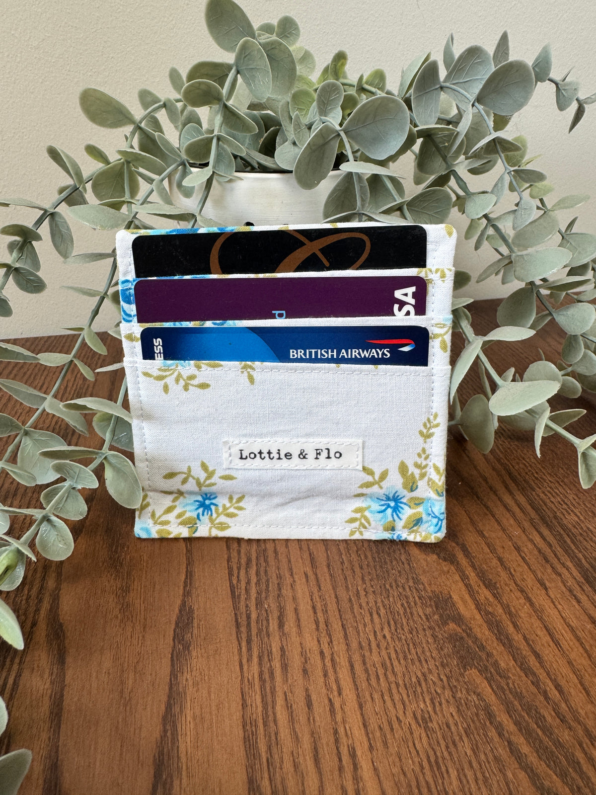 Card Holder - Vintage Blue Rose