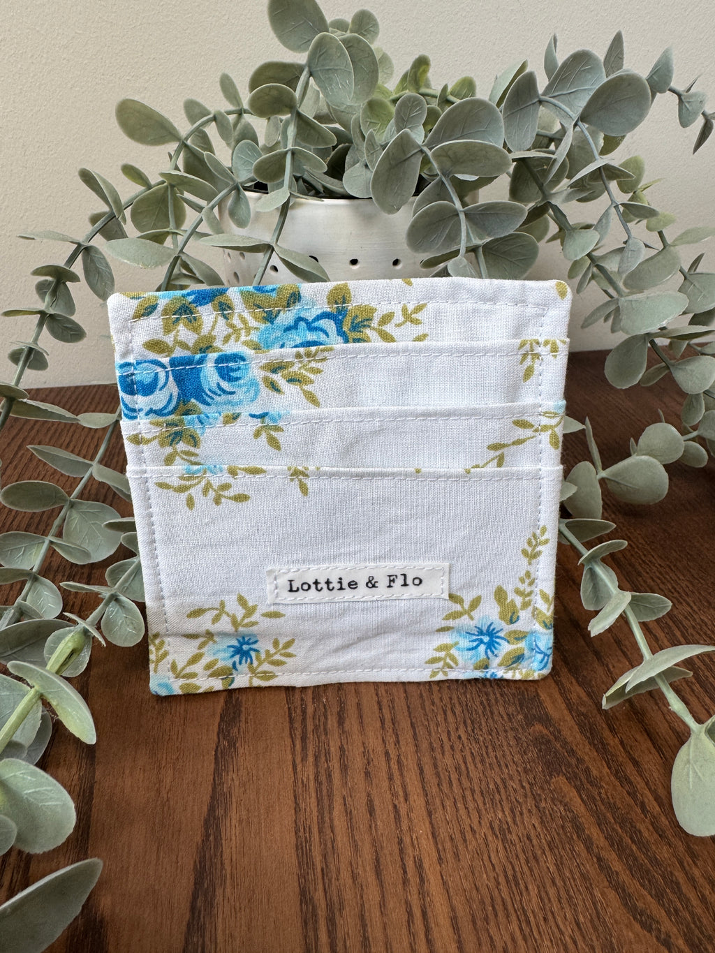 Card Holder - Vintage Blue Rose