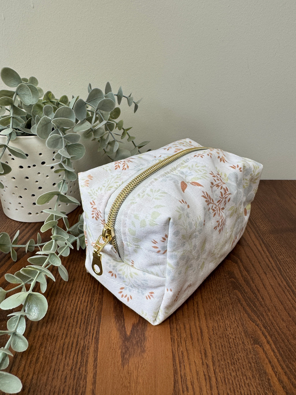 Small Boxy Zipper Pouch - Autumn Meadow