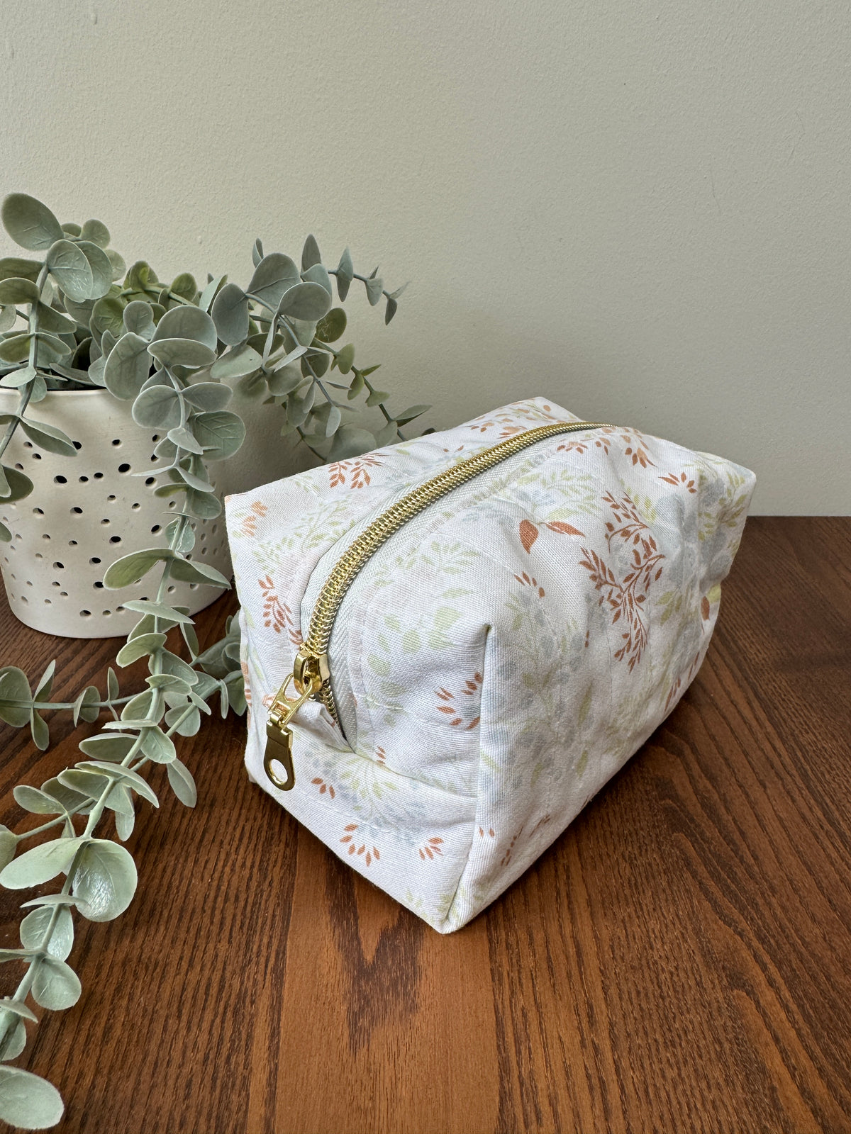 Small Boxy Zipper Pouch - Autumn Meadow