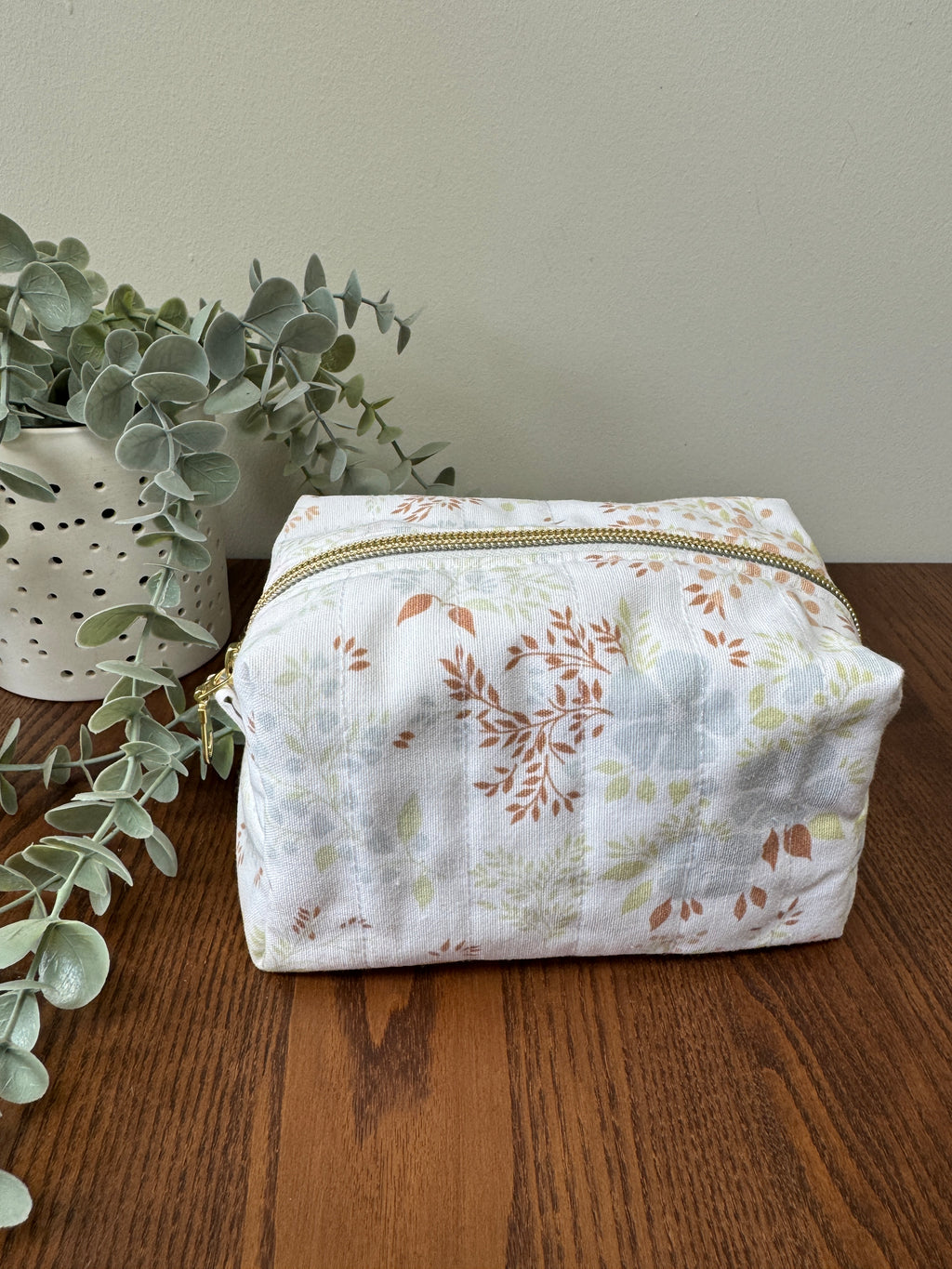 Small Boxy Zipper Pouch - Autumn Meadow