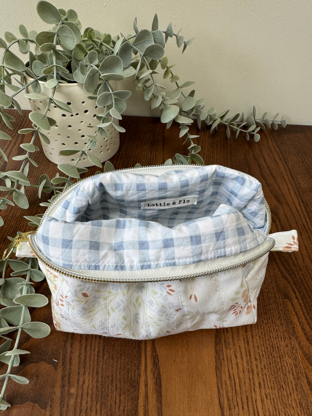 Small Boxy Zipper Pouch - Autumn Meadow