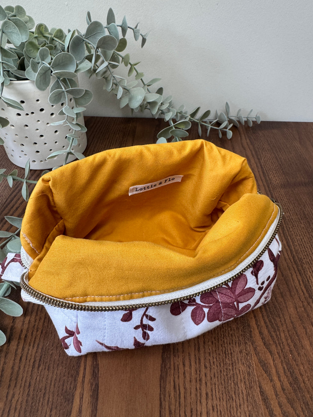 Small Boxy Zipper Pouch - Autumn Foliage