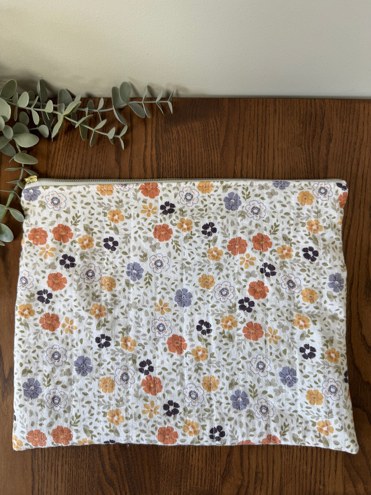 Large (iPad) Zipper Pouch - Autumnal Florals