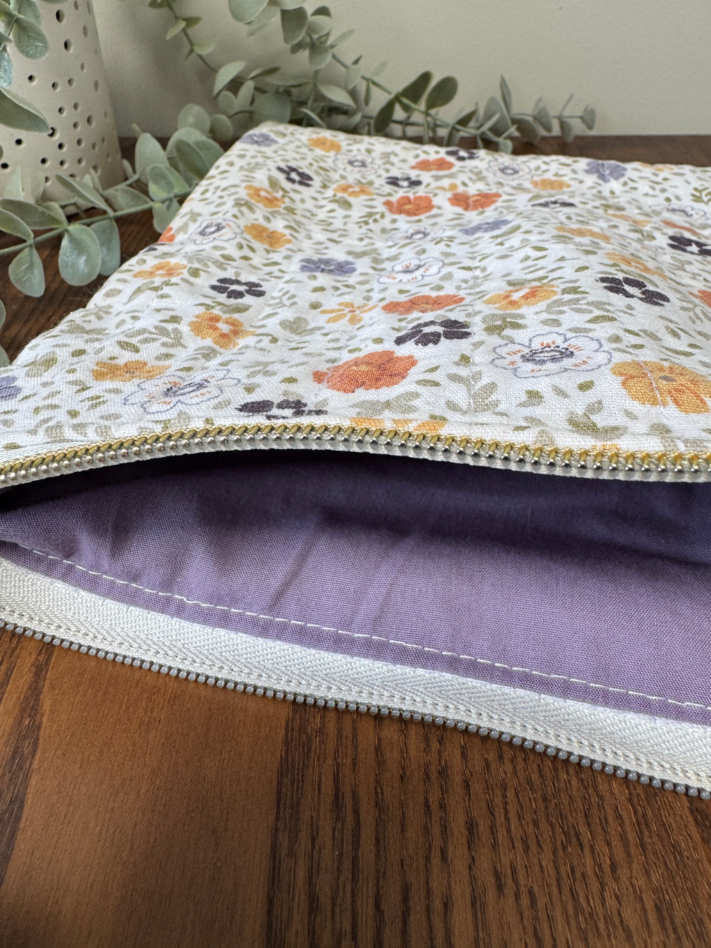 Large (iPad) Zipper Pouch - Autumnal Florals
